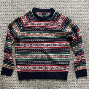 J. Crew Fair Isle Lambswool Crewneck Sweater
